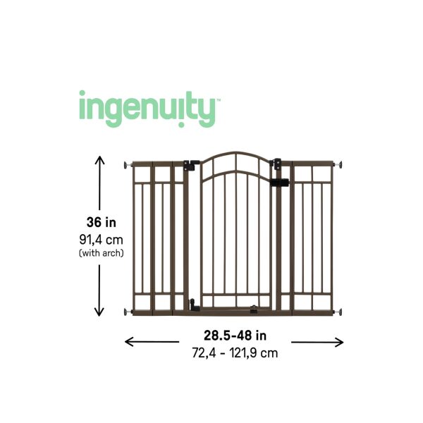 Summer by Ingenuity Doorway 48W Series Safety Pet and Baby Gate, 29′-48′ Wide, 36′ Tall, Pressure Black