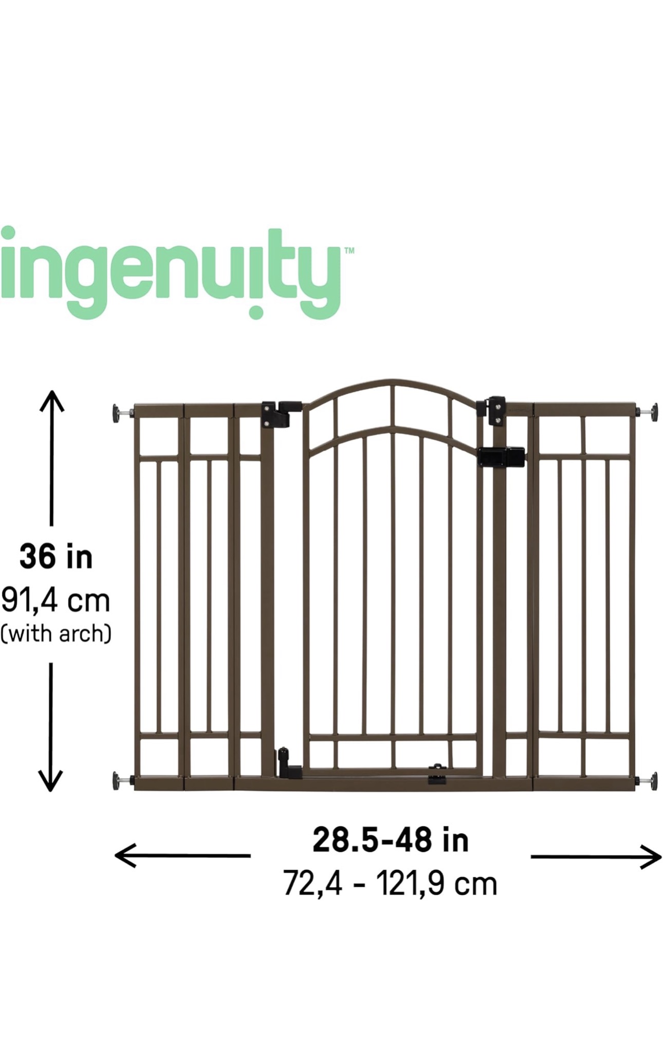 Summer by Ingenuity Doorway 48W Series Safety Pet and Baby Gate, 29′-48′ Wide, 36′ Tall, Pressure Black Summer by Ingenuity Doorway 48W Series Safety Pet and Baby Gate, 29′-48′ Wide, 36′ Tall, Pressure Black