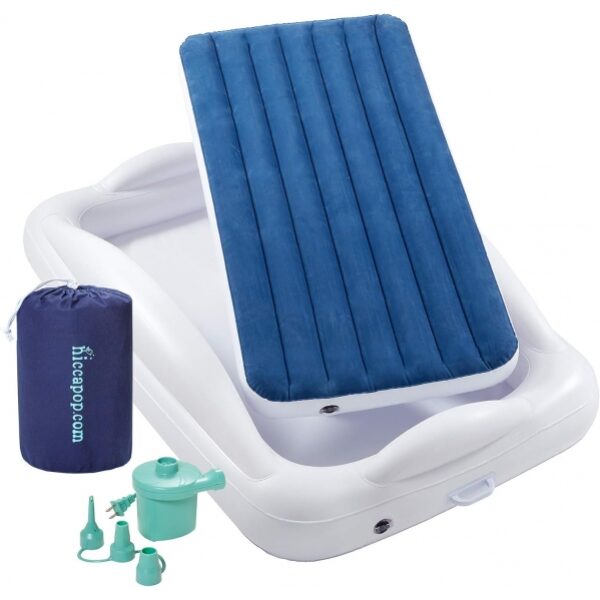hiccapop Inflatable Toddler Travel Bed with Safety Bumpers